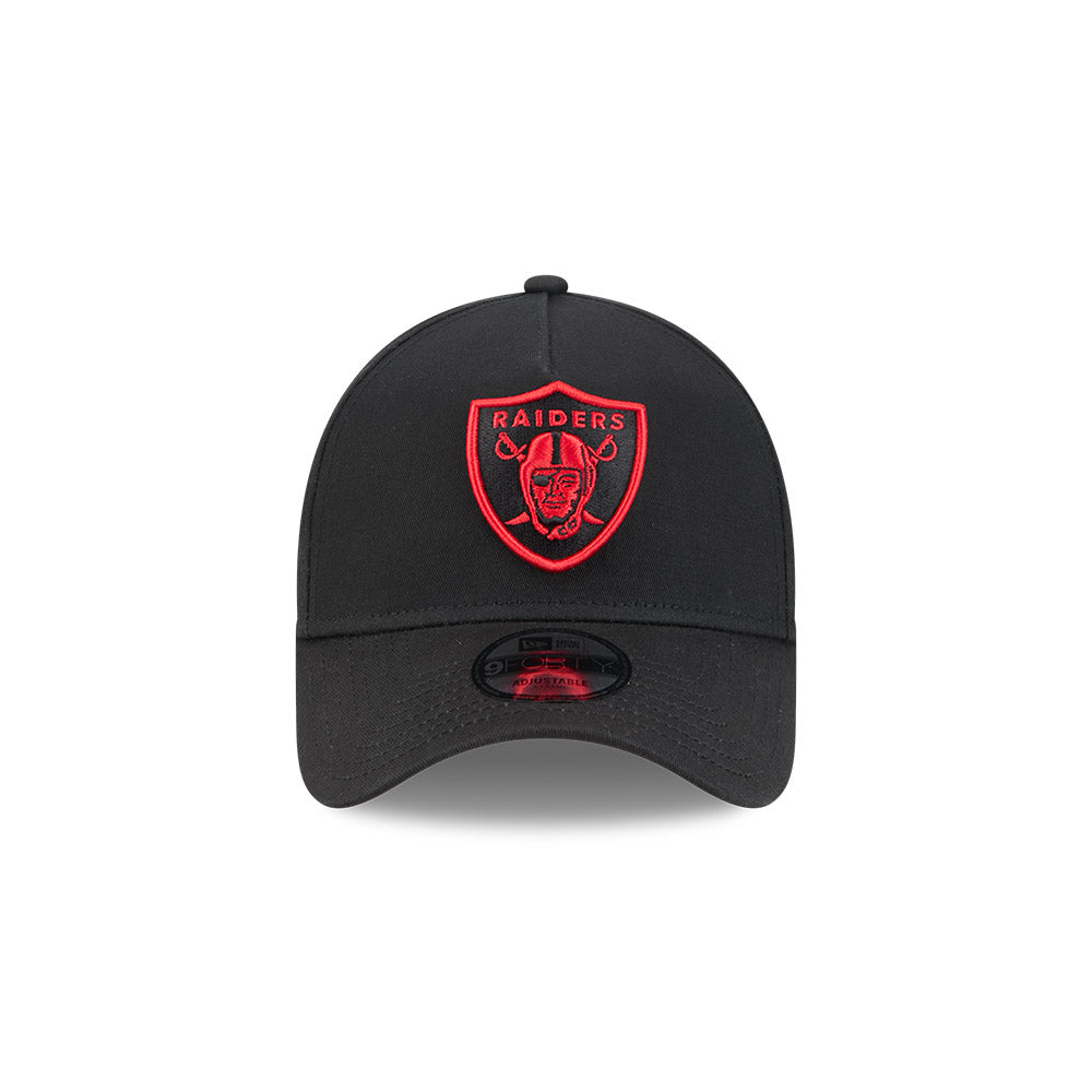 Las Vegas Raiders Hat - Black Scarlet Red 9Forty A-Frame NFL Snapback Cap - New Era